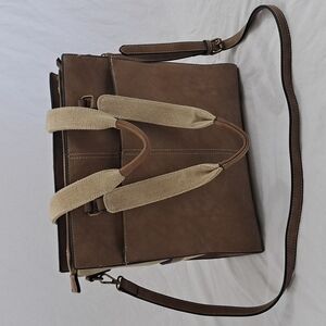 Simply Noelle Camel Brown Vegan Leather and Canvas